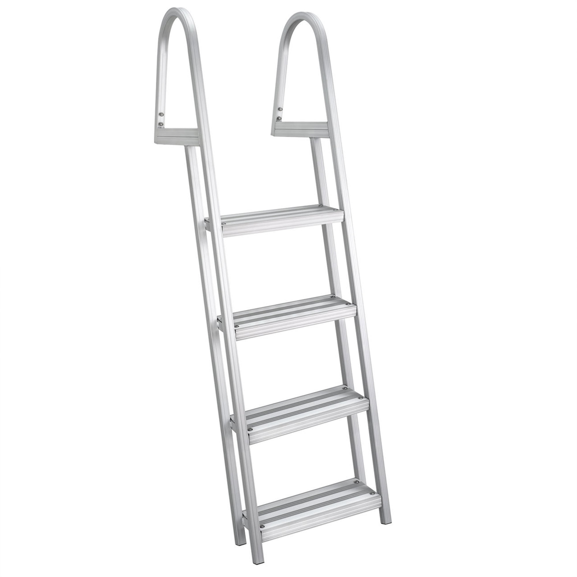 RecPro Marine Pontoon Boat Dock Heavy Duty Aluminum 4 Step Removable Boarding Ladder AL-A4…