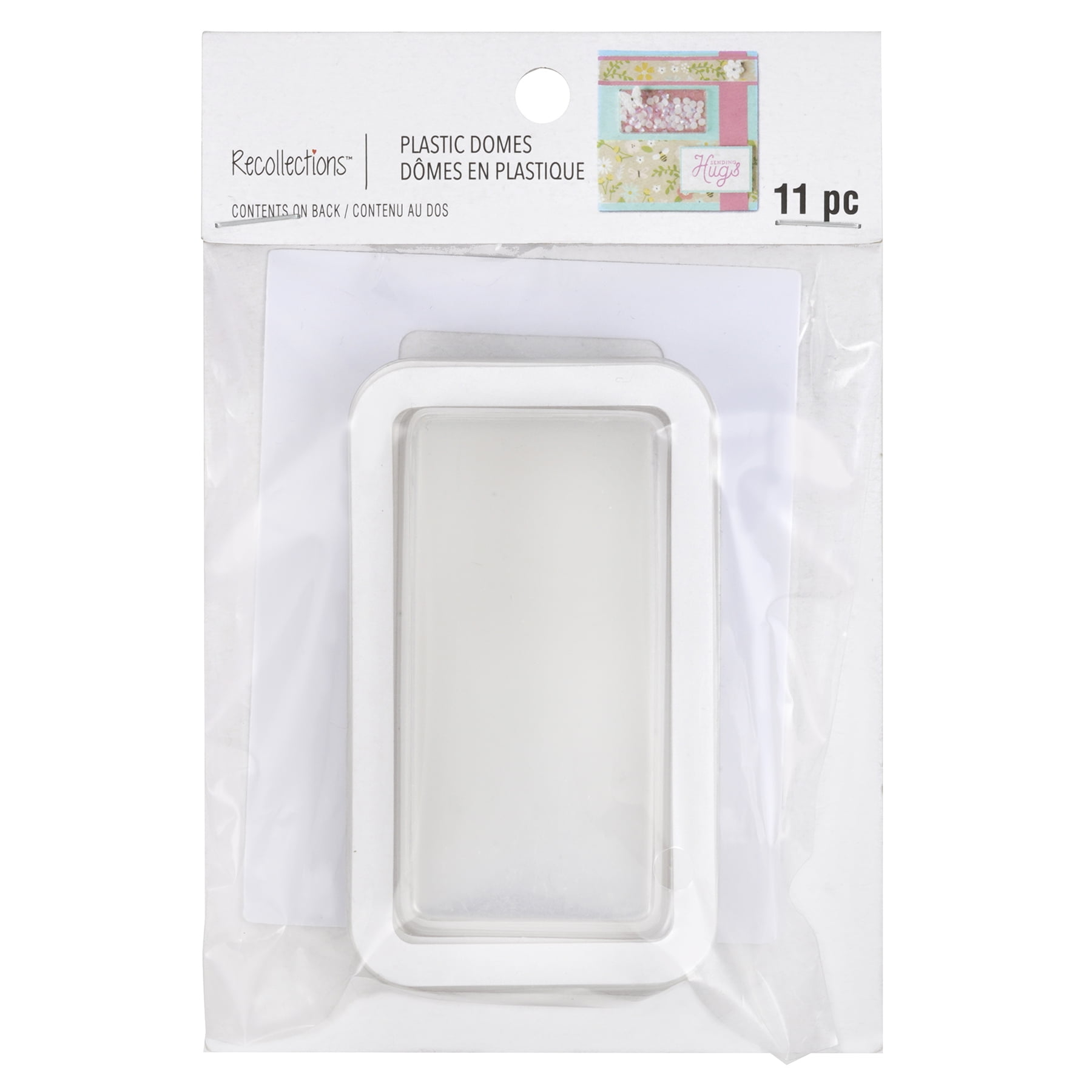 Rectangle Plastic Domes by Recollections - Clear Adhesive Craft Domes for Shaker Cards - Scrapbooking - DIY Paper Crafts & Mixed Media Projects