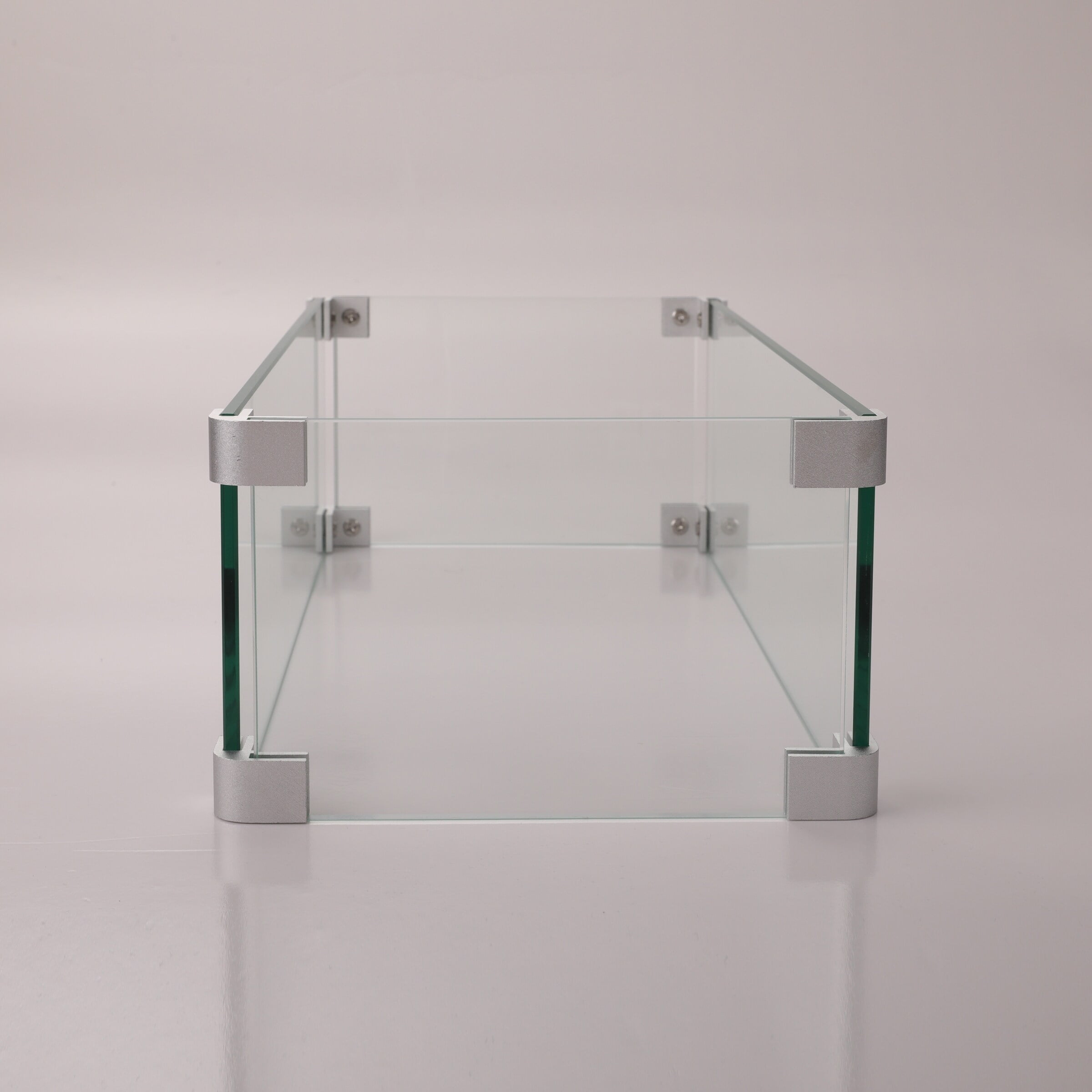 Rectangular Glass Wind Guard for Fire Pit
