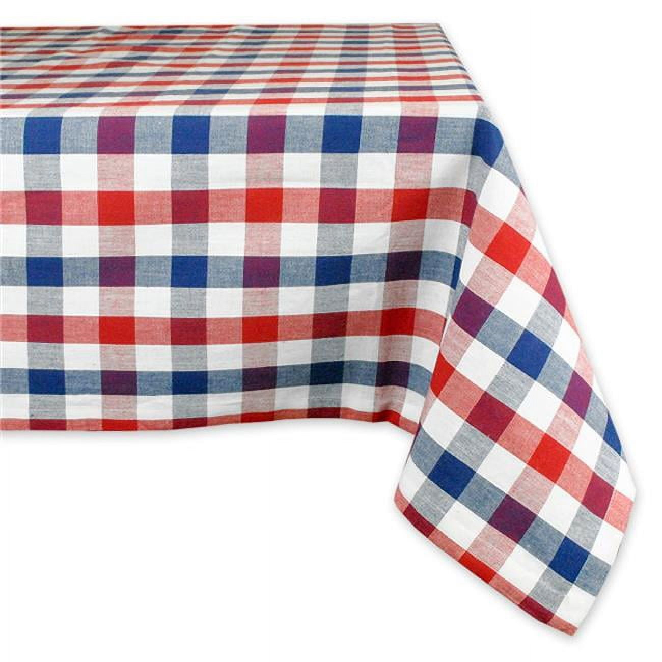 Red & Blue Check Tablecloth 60X84 inch