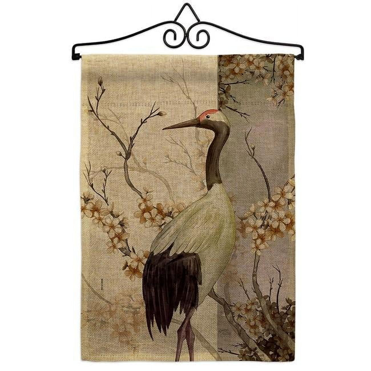 Red Crowned Crane Animals Bird 13 x 18.5. in. Double-Sided Decorative Vertical House Garden Flag for Decoration Banner Yard Gift