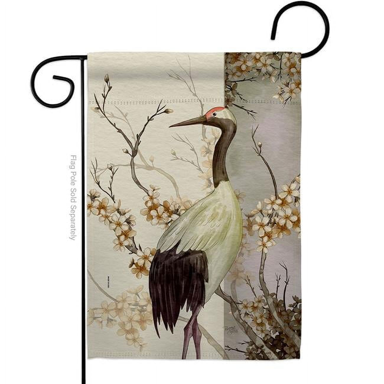 Red Crowned Crane Animals Bird 13 x 18.5. in. Double-Sided Decorative Vertical House Garden Flag for Decoration Banner Yard Gift