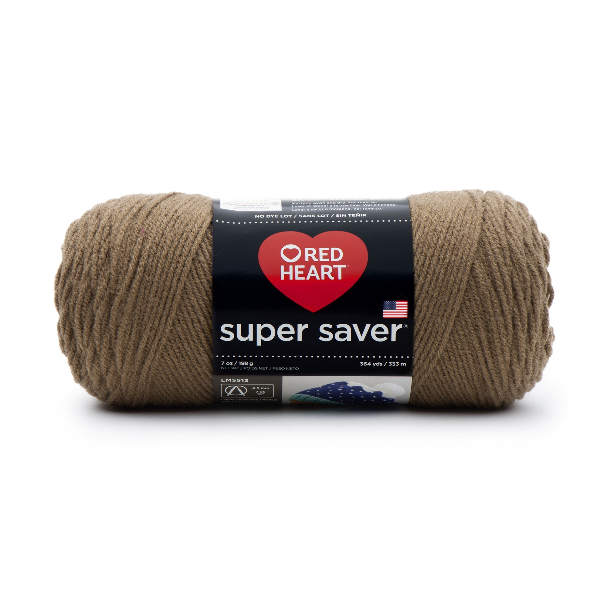 Red Heart® Super Saver® 4 Medium Acrylic Yarn, Cafe Latte 7oz/198g, 364 Yards