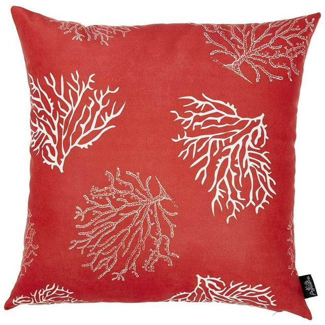 Red & Silver Coral Reef Decorative Throw Pillow, Multi Color