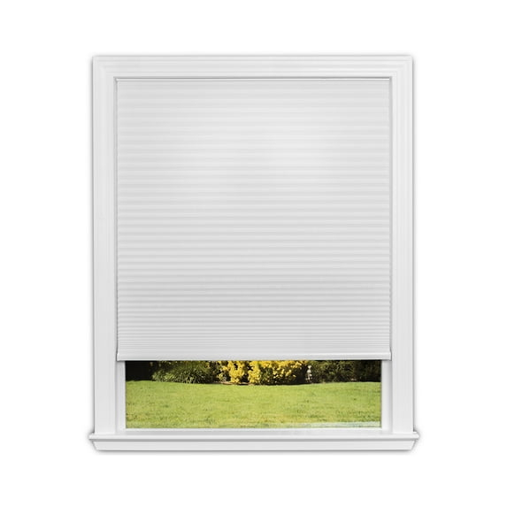 Redi Shade No Tools Easy Lift Trim-at-Home Cordless Cellular Light Filtering Shade White, 48" W x 64" L, (Fits windows 31"- 48")