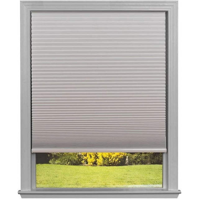 Redi Shade No Tools Easy Lift Trim-at-Home Cordless Cellular Blackout Fabric Shade Natural, 60 in x 64 in, (Fits windows 43 in - 60 in)