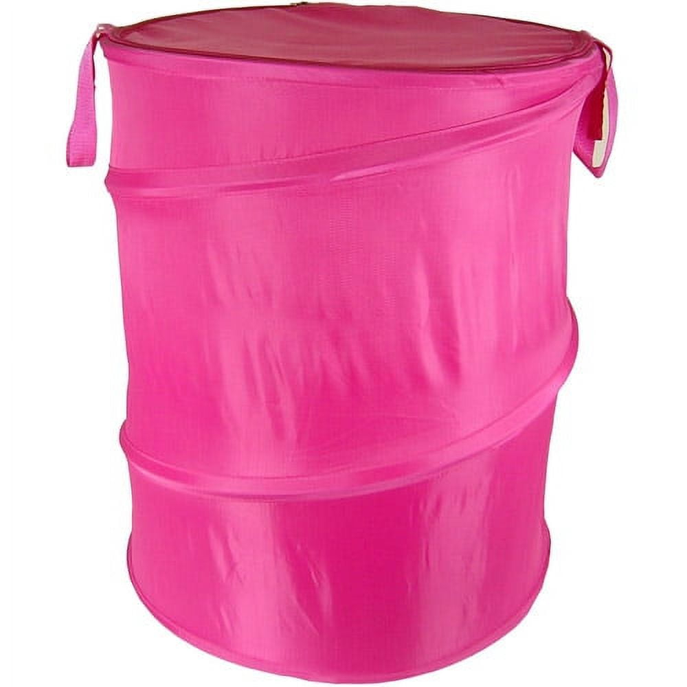 Redmon Pop-up Hamper Round, 18x22H, Nylon, Hot Pink, All Ages