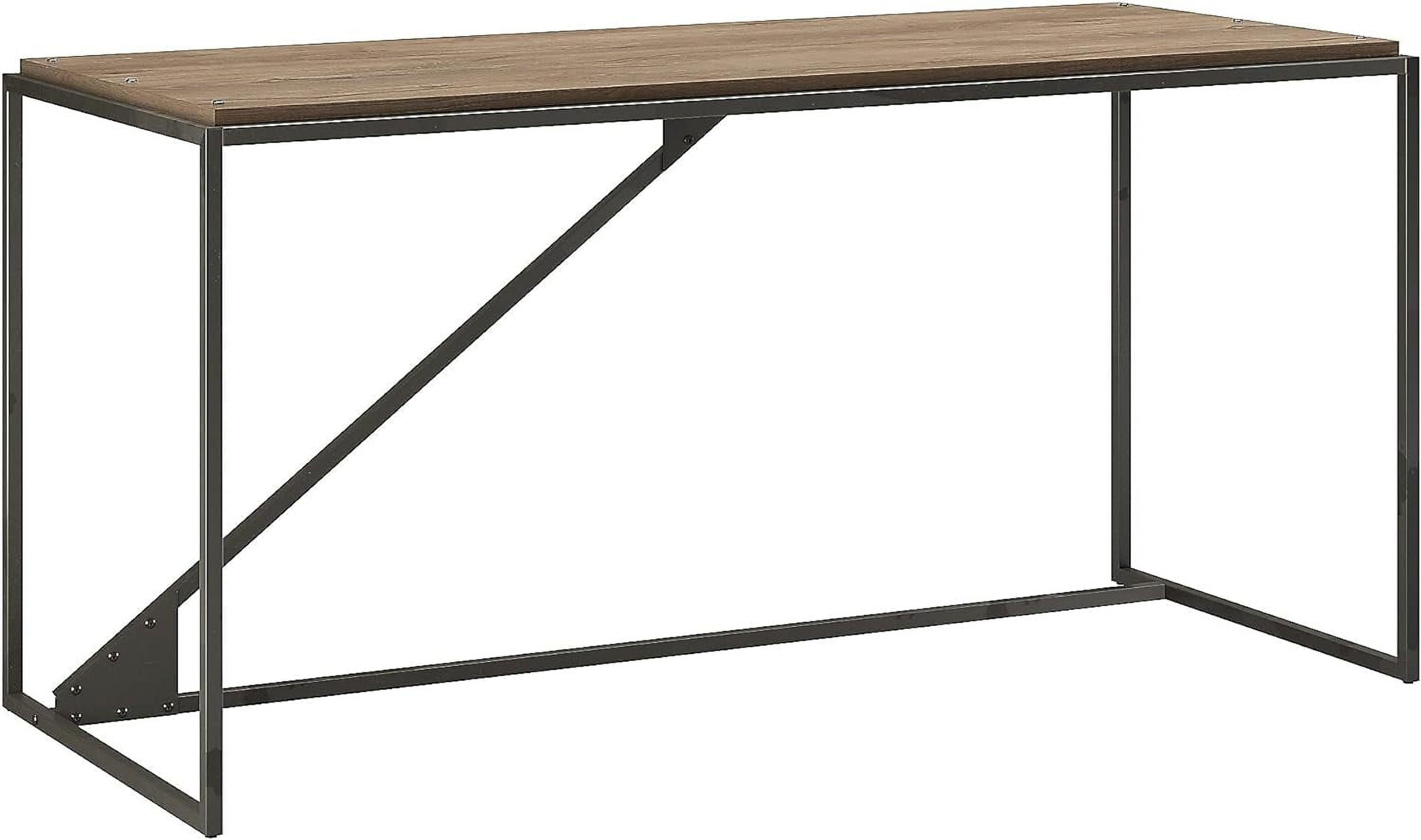Bush Furniture Refinery 62W Industrial Desk in Rustic Gray