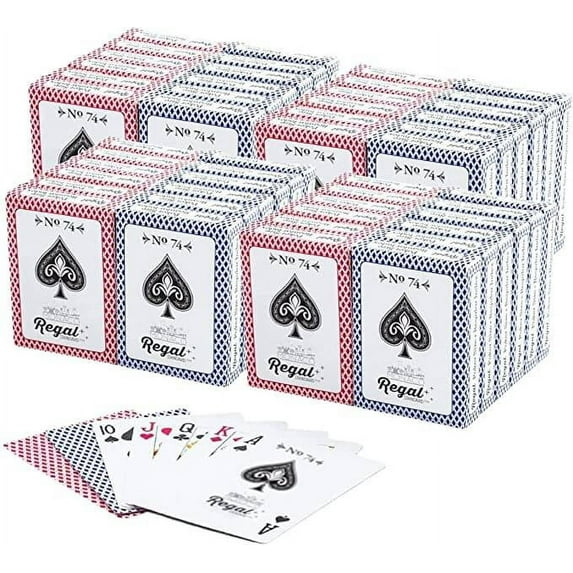 Regal Games, Monaco Casino Standard Playing Cards, Versatile Game Option, 48 Pack (24 Red Deck, 24 Blue Deck)