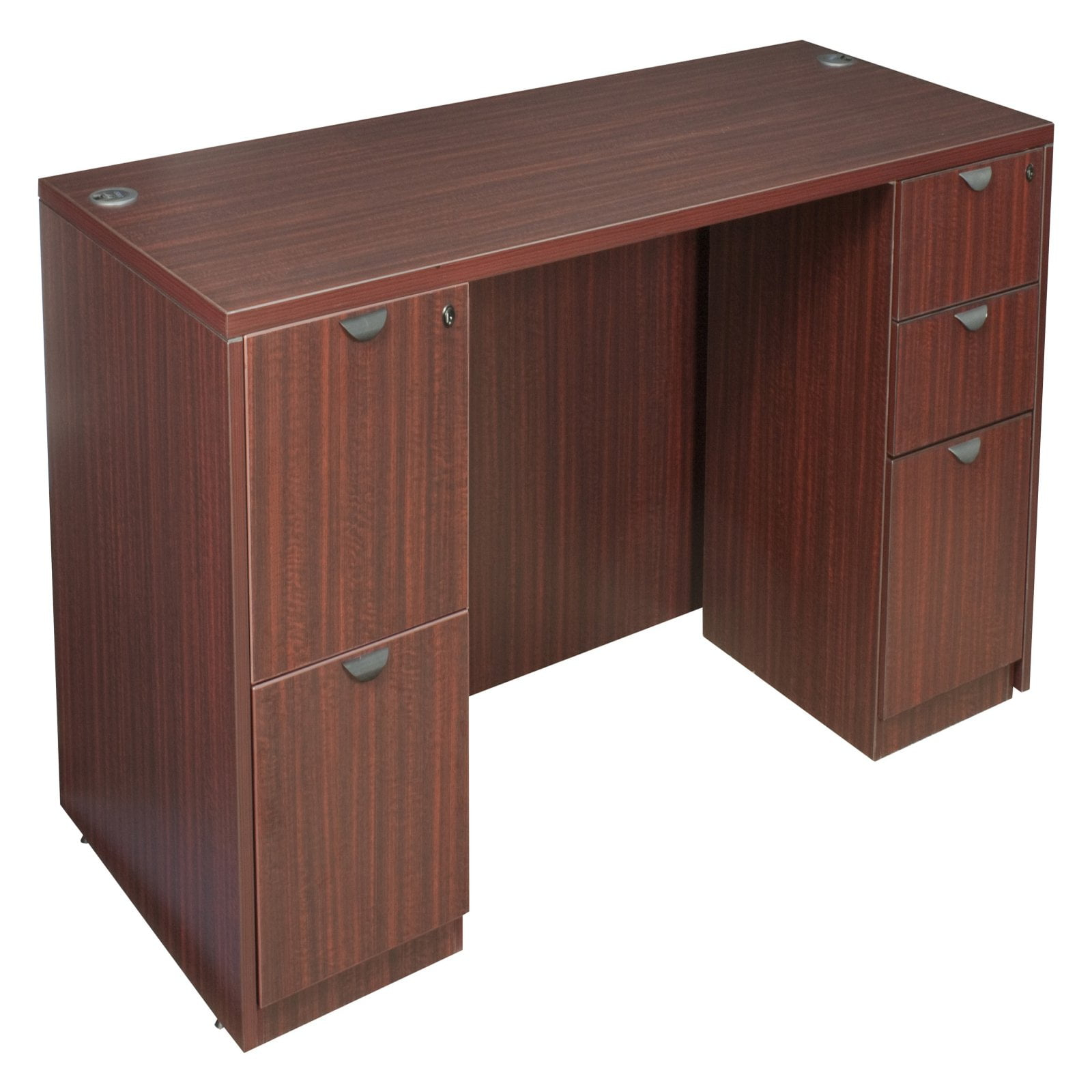 Romig Legacy 66 x 30 in. Office Desk with Double Full Pedestal- Mahogany