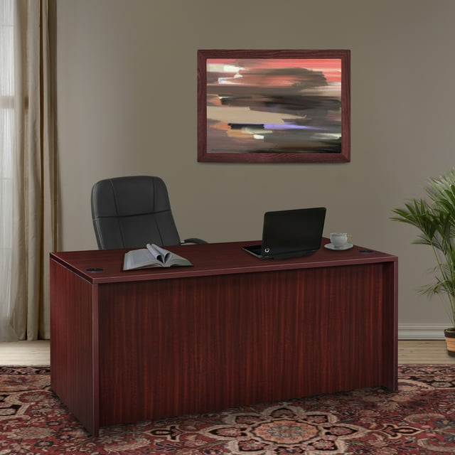 Romig Legacy 66 x 30 in. Office Desk with Double Full Pedestal- Mahogany