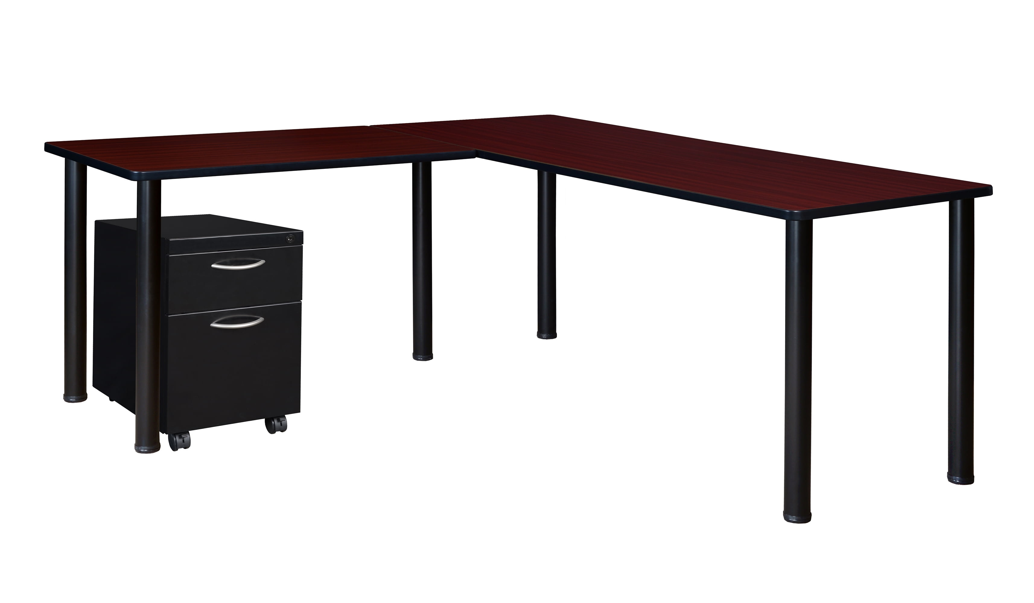 Regency Kee Single Pedestal L-Shaped Desk