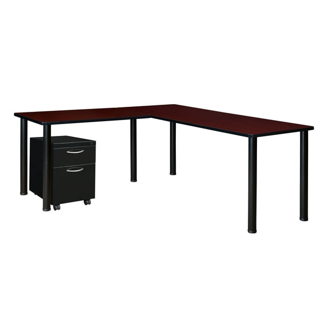 Regency Kee Single Pedestal L-Shaped Desk