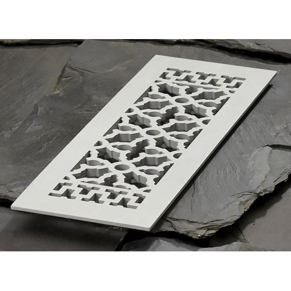 Reggio Registers 616-Anh Scroll Series 4" X 14" Floor Grille - Grey