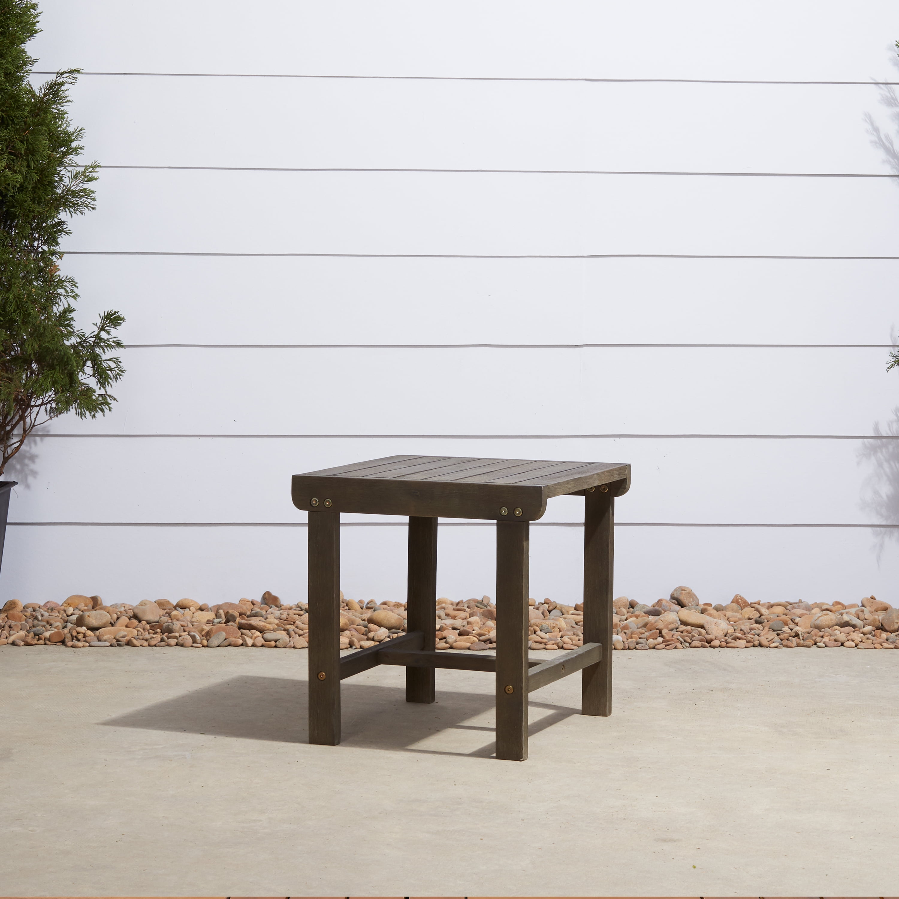Renaissance-Inspired Outdoor Patio Wood Side Table - Timeless Elegance for Your Garden