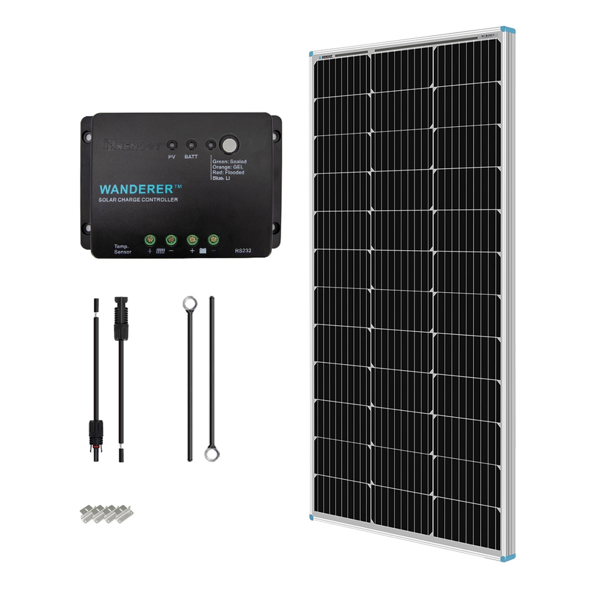 Renogy 100W Solar Pannel Kit with 30A PWM Charge Controller, 500Wh Daily Output, UL Certified Weatherproof Bluetooth Monitoring Expandable to 400W