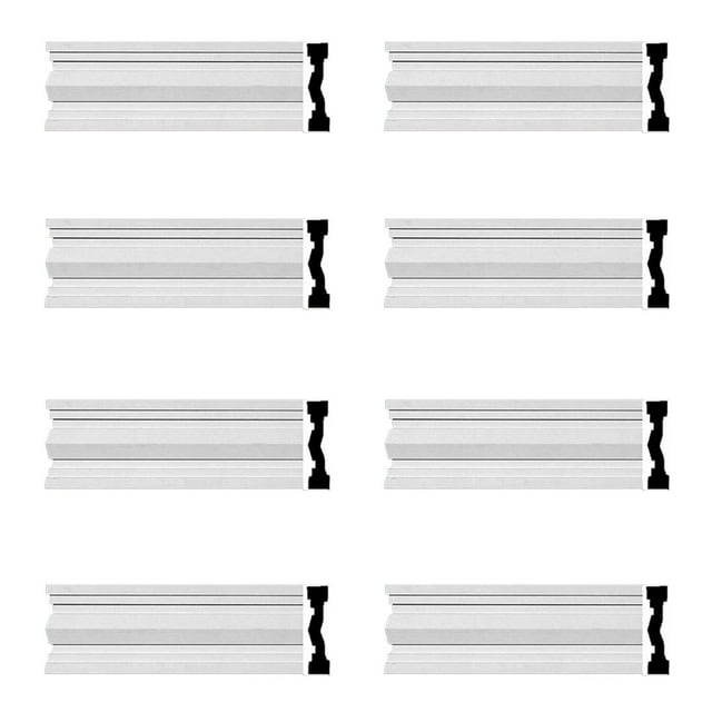 Renovator's Supply Crown moulding White Urethane Wellfleet  Design 8 Pieces Totaling 768" Length