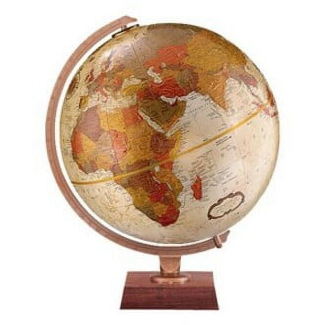 Bronze Metallic 12" Political Map Globe with Walnut Base
