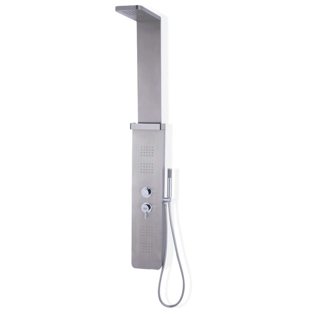 Yardi Yard 59” Stainless Steel Shower Panel with Massage Jets and Hand Shower , Rain Shower Head with Handheld Spray, Wall Mounted High Pressure Shower Head Combo Set