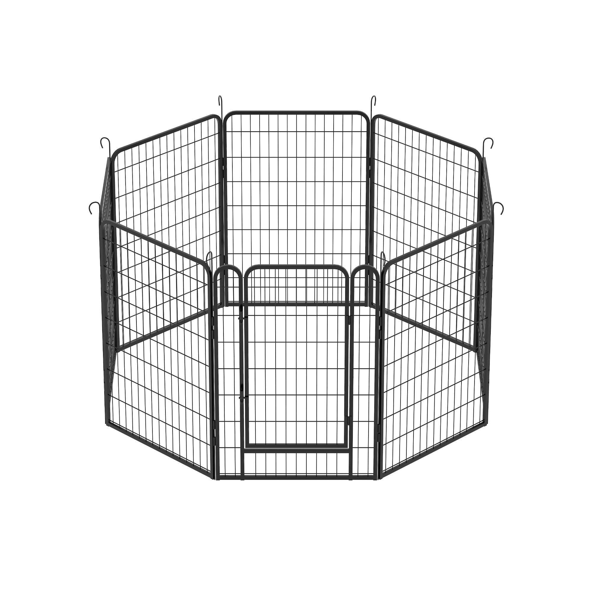 Resenkos Dog Rabbits Fence Blocker,Garden Fence,39.37"H Pet Pen 8-piece pack - Black