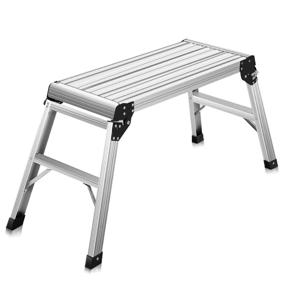 GVN Heavy Duty Portable Bench Aluminum Folding Step Ladder, Capacity Steel Ladder for Household and Office
