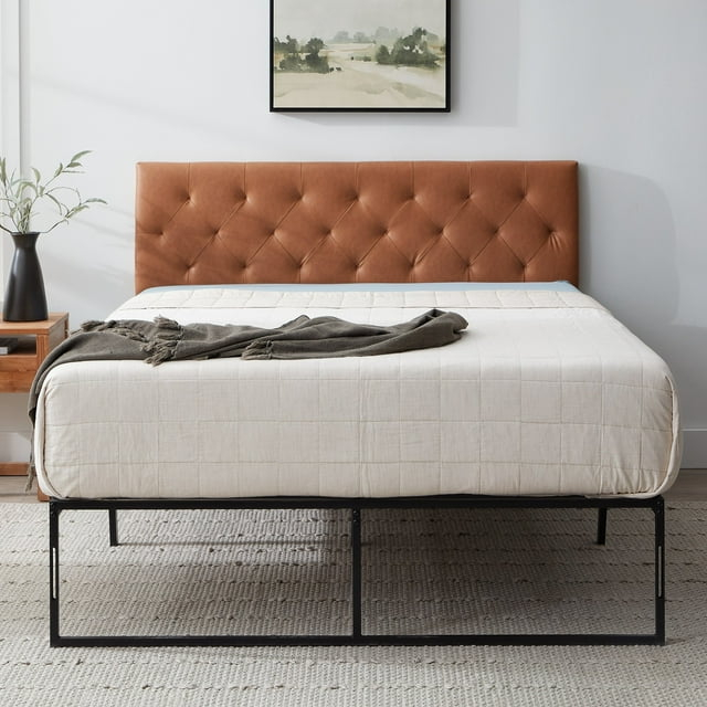 Rest Haven Harrington Faux Leather Upholstered Headboard, Full, Camel