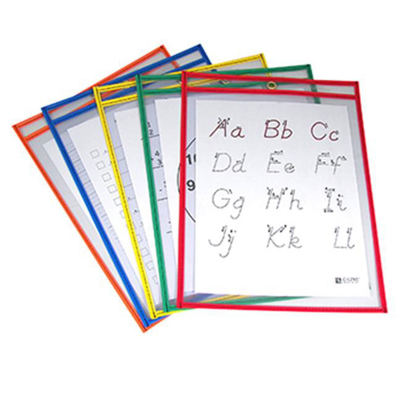 Reusable Dry Erase Pockets 25/Box Assorted Primary 6 X 9