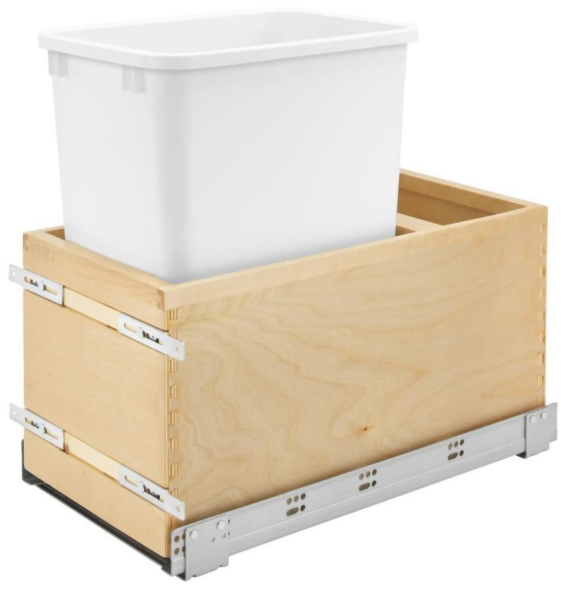 Rev-A-Shelf 4Vlwcsc-1535Dm-1 Value Line 21-1/2" Wood Bottom Mount 35 Quart / 9 Gallon Pull
