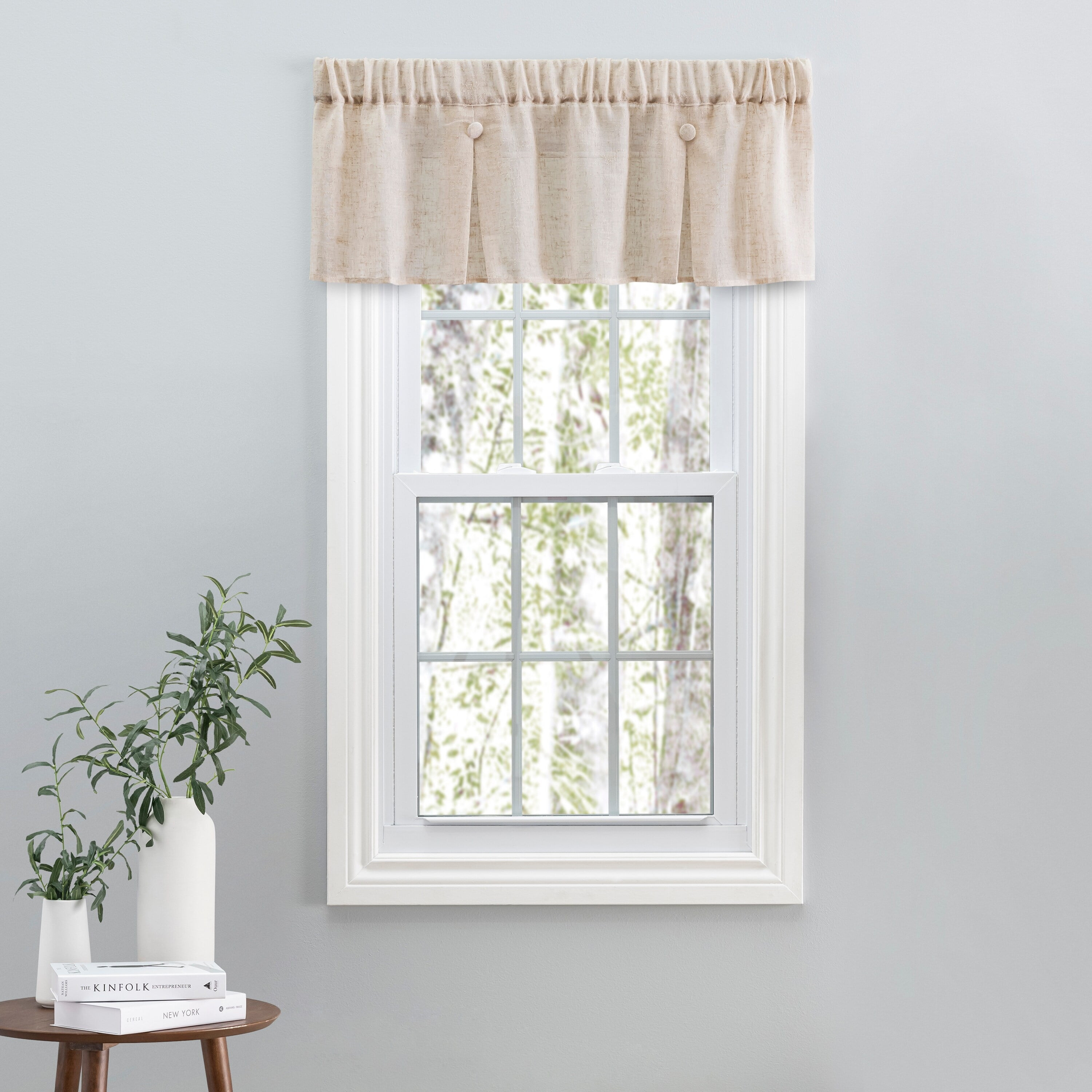 Ricardo Shannon Sheer Linen 2/Pleat Button Val 52x15 Natural
