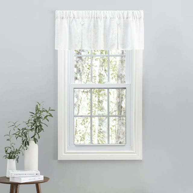 Ricardo Shannon Sheer Linen 2/Pleat Button Val 52x15 White