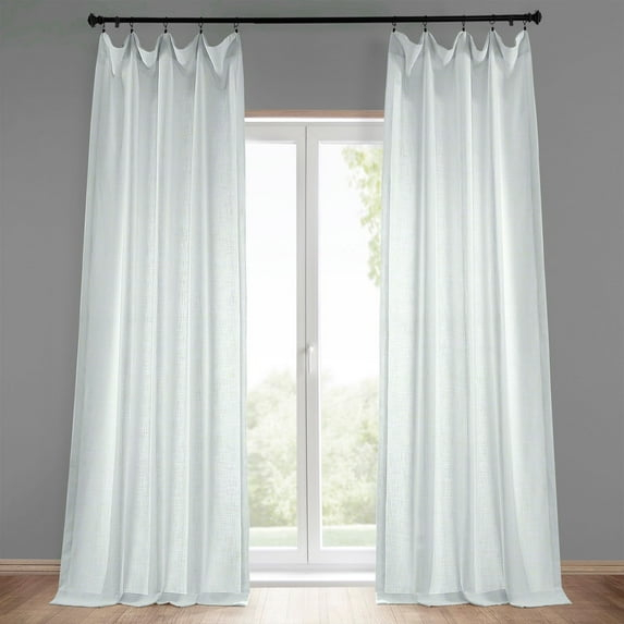 Rice White Heavy Faux Linen Curtain (1 Panel), Rice White, 50W X 108L