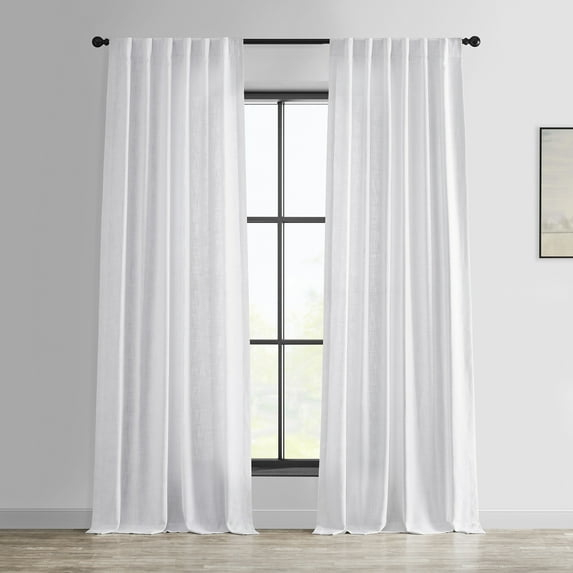 Rice White Heavy Faux Linen Curtain (1 Panel), Rice White, 50W X 120L