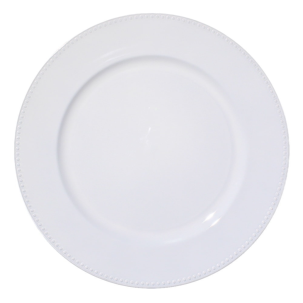 Richland Beaded Charger Plate 13" White Set of 12