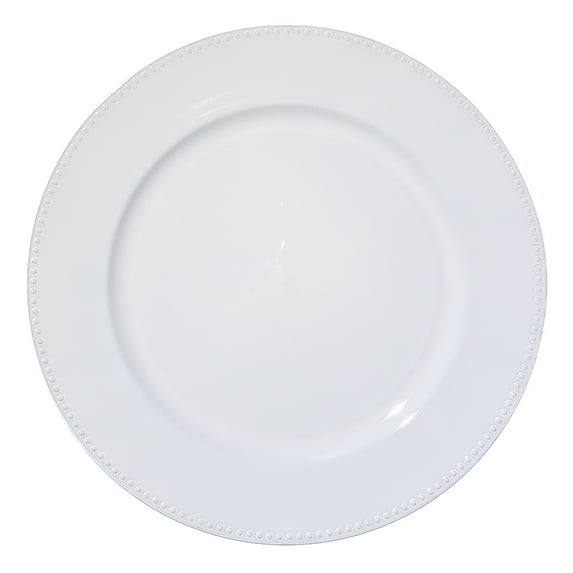 Richland Beaded Charger Plate 13" White Set of 12
