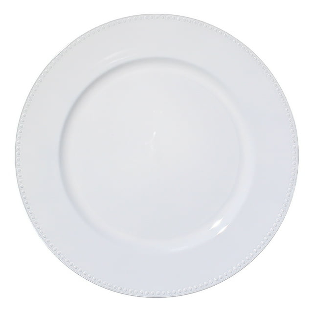 Richland Beaded Charger Plate 13" White Set of 12