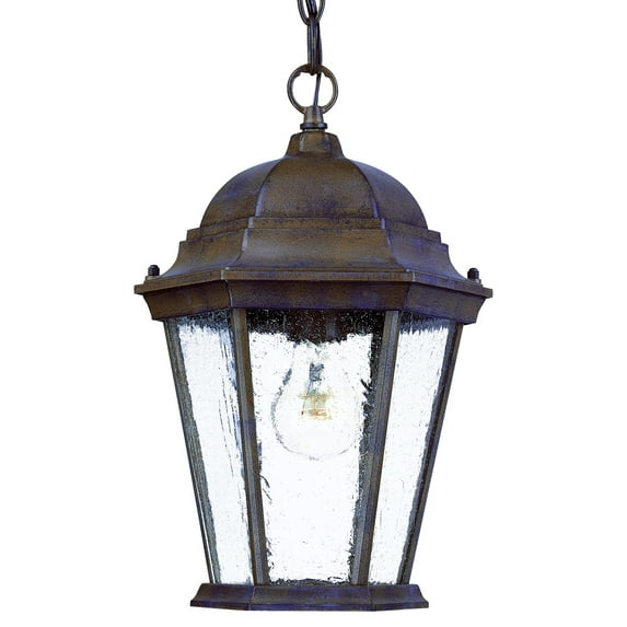 Richmond 1-Light Burled Walnut Hanging Light With Seeded Glass
