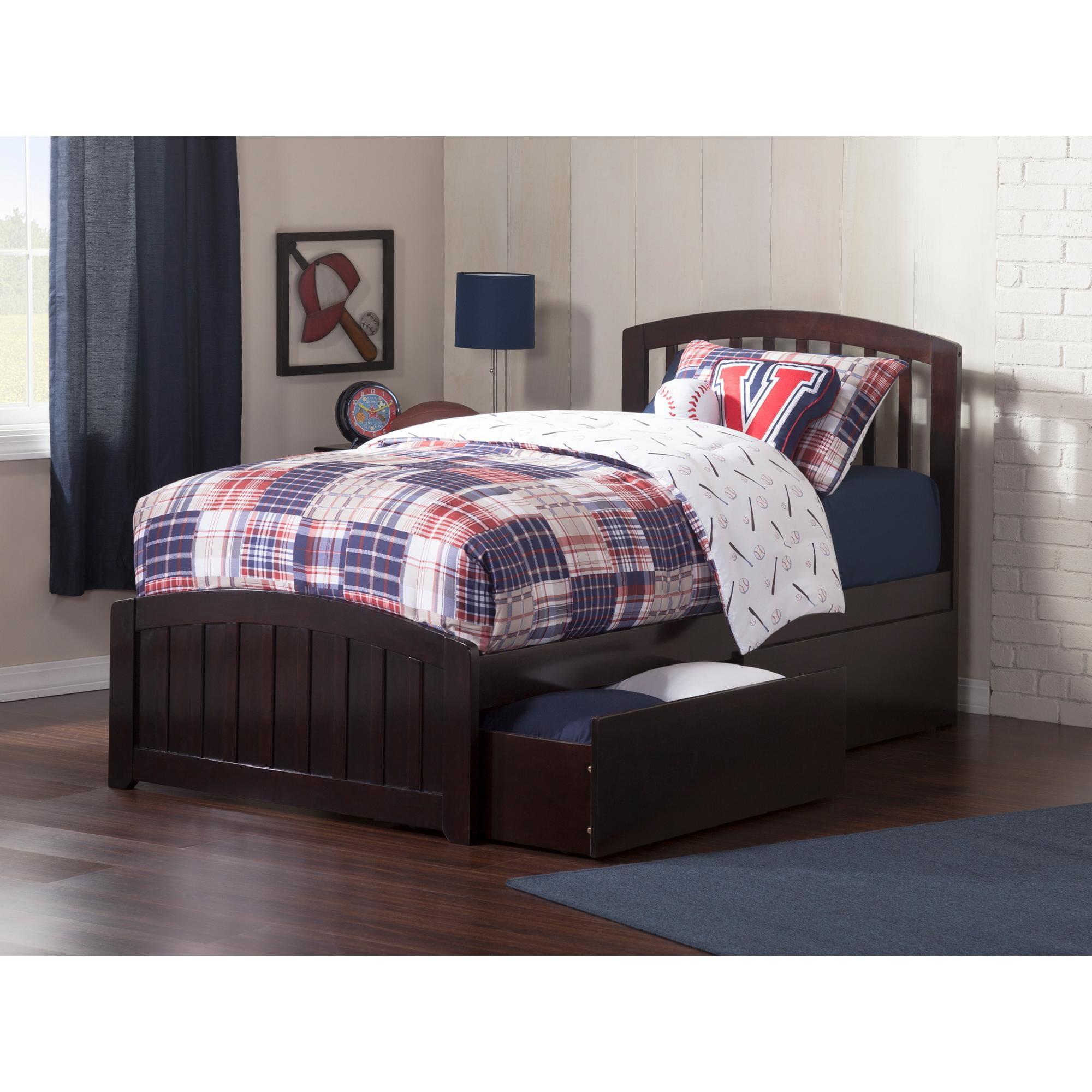 Richmond Platform Bed with Matching Foot Board with 2 Urban Bed Drawers in, Multiple Colors and Sizes