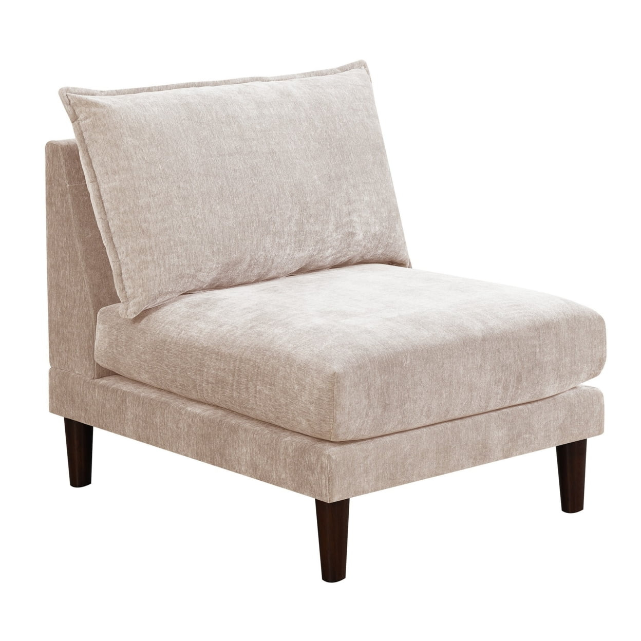 Rio 33 Inch Modular Armless Sofa Chair Lumbar Cushion Blush Pink - Saltoro Sherpi