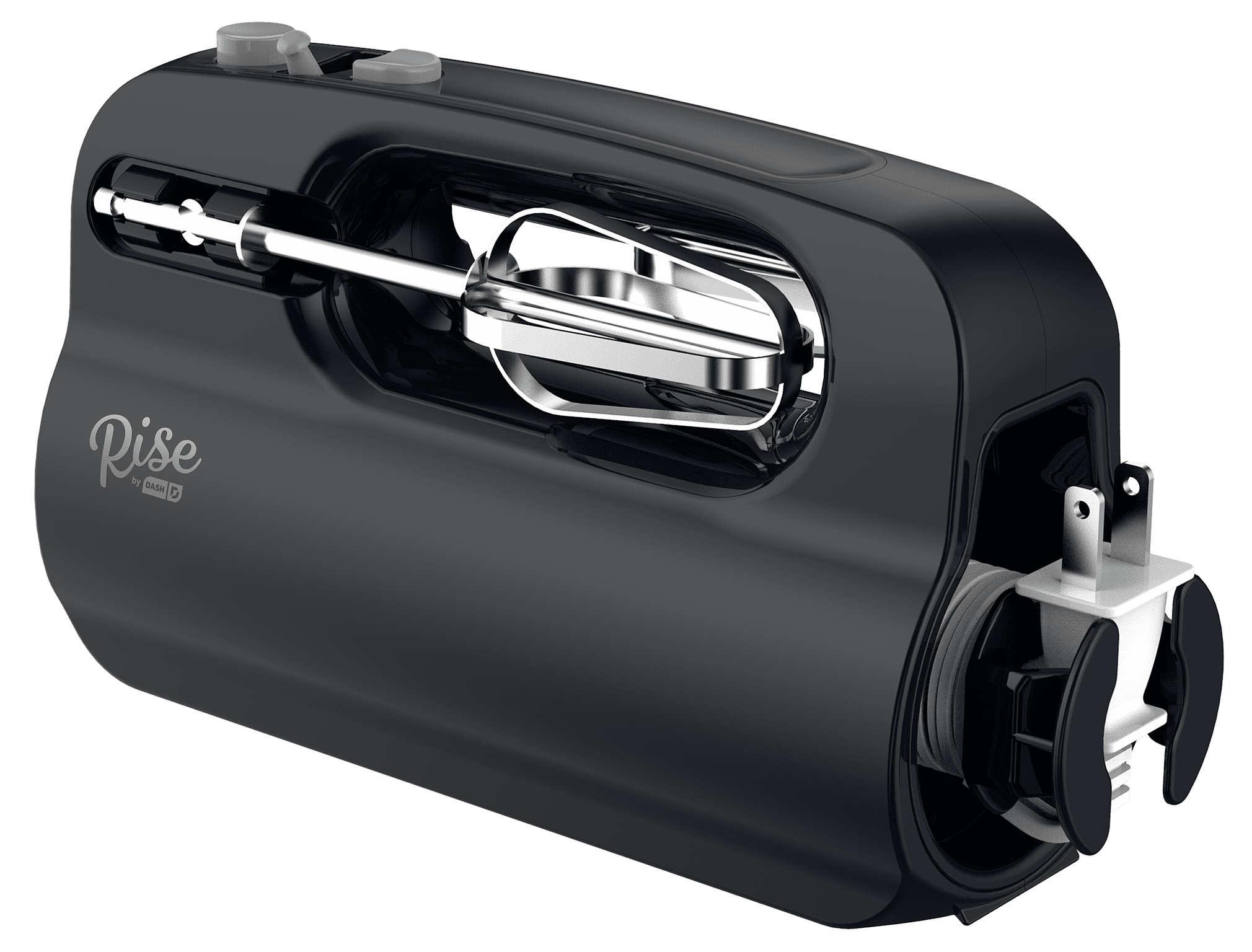 Rise By Dash Compact Hand Mixer Electric for Whipping + Mixing with Cord Storage, 5 Speed - Black - New