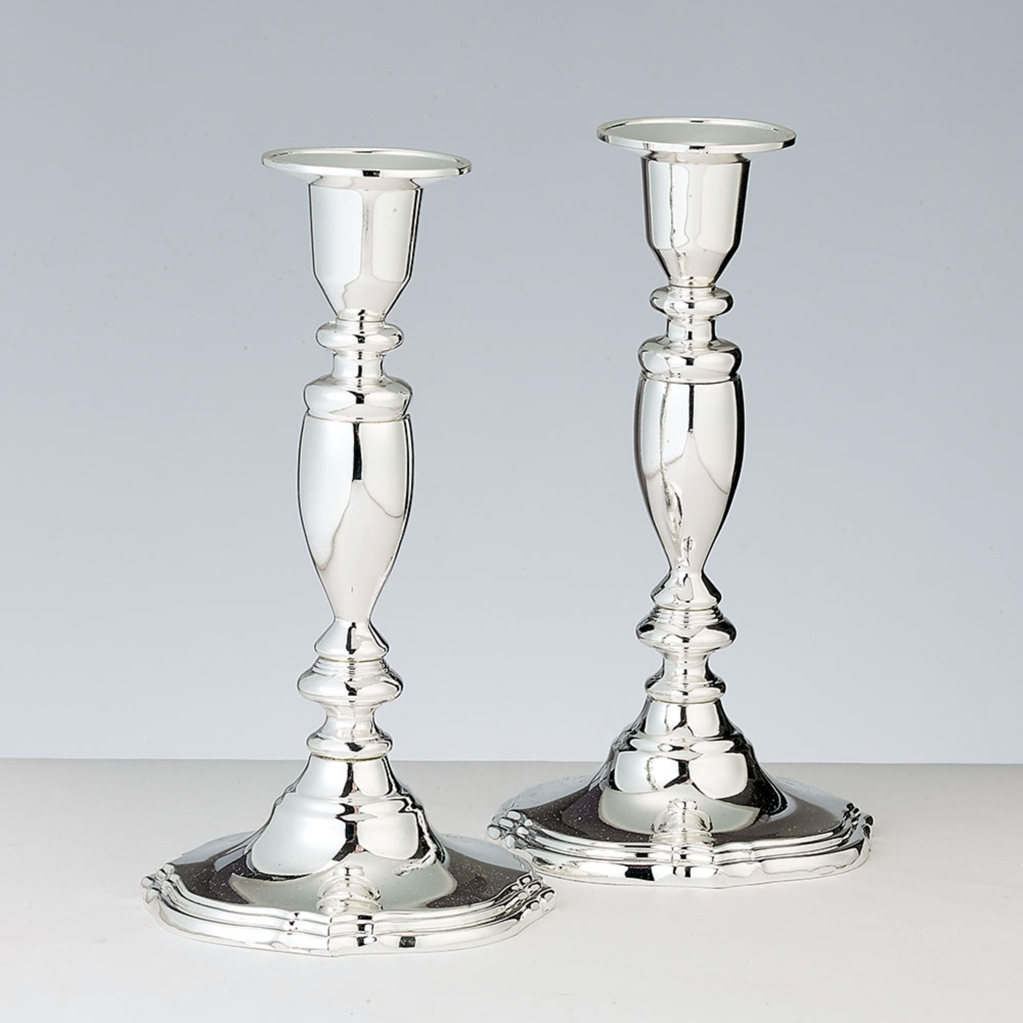 Rite Lite Set of 2 Silver Shabbat Tabletop Candlesticks 7"