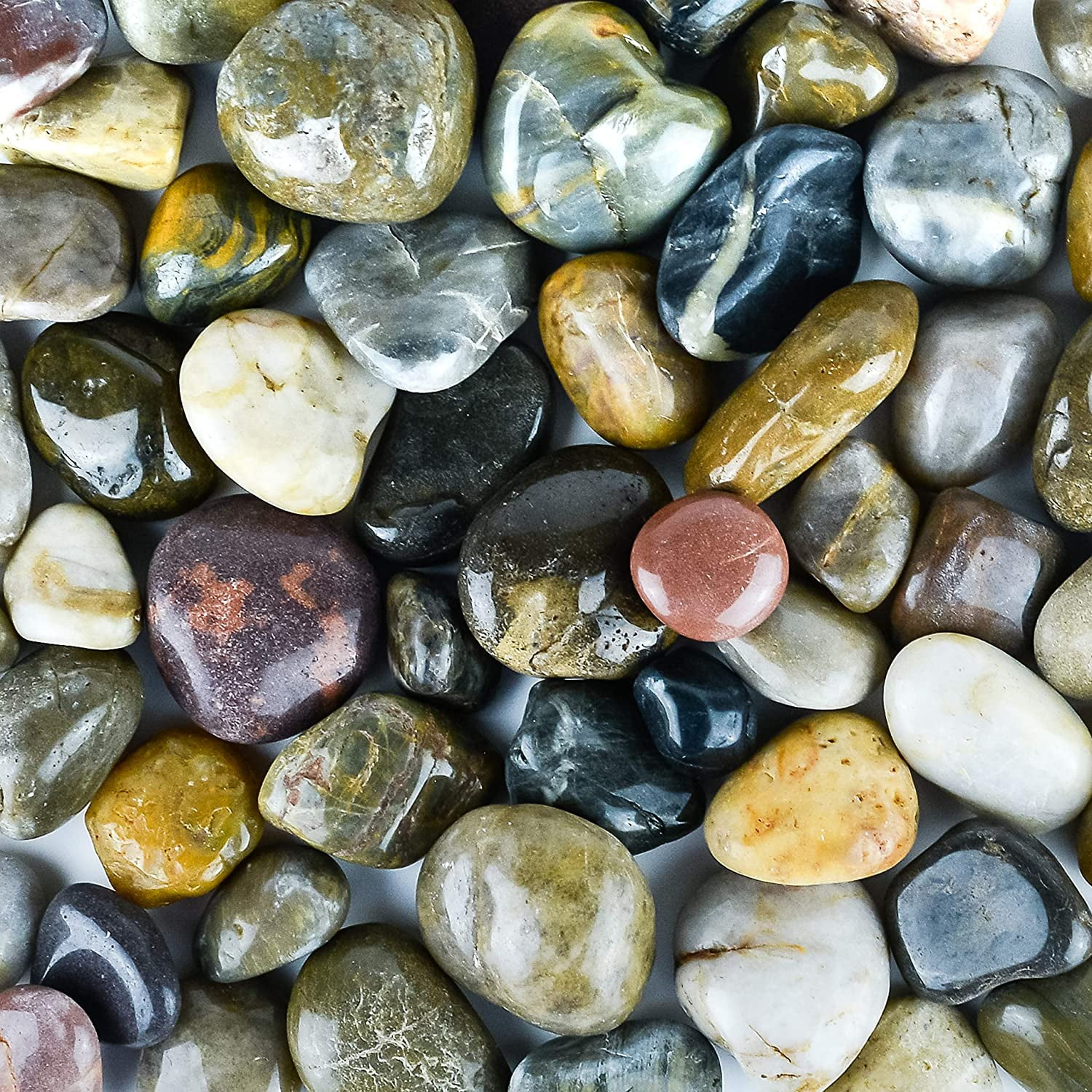 River Rocks Stones for Plants Pebbles for Indoor Plants | Aquarium Fish Tank Rocks | Polished Decorative Rocks for Vases (5 Pound Bag), 4-6 cm
