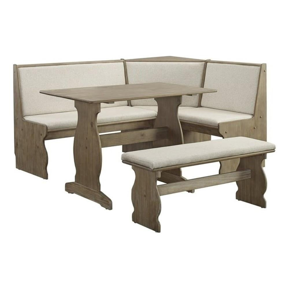 Riverbay Furniture Madison 3 Piece Adult Transitional Wood Adaptable Dining Furniture Sets Brown