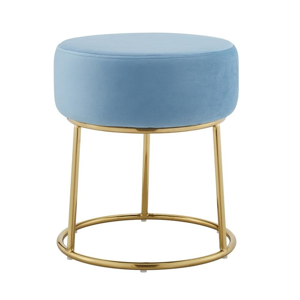 Riverbay Furniture Metal Accent Vanity Stool in Light Blue