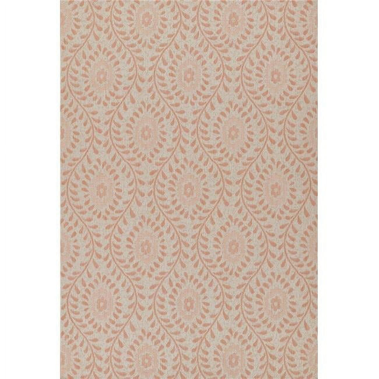 Riviera Machine Made Transitional Rectangle Area Rug - Coral - 3 ft. 3 in. x 5 ft.