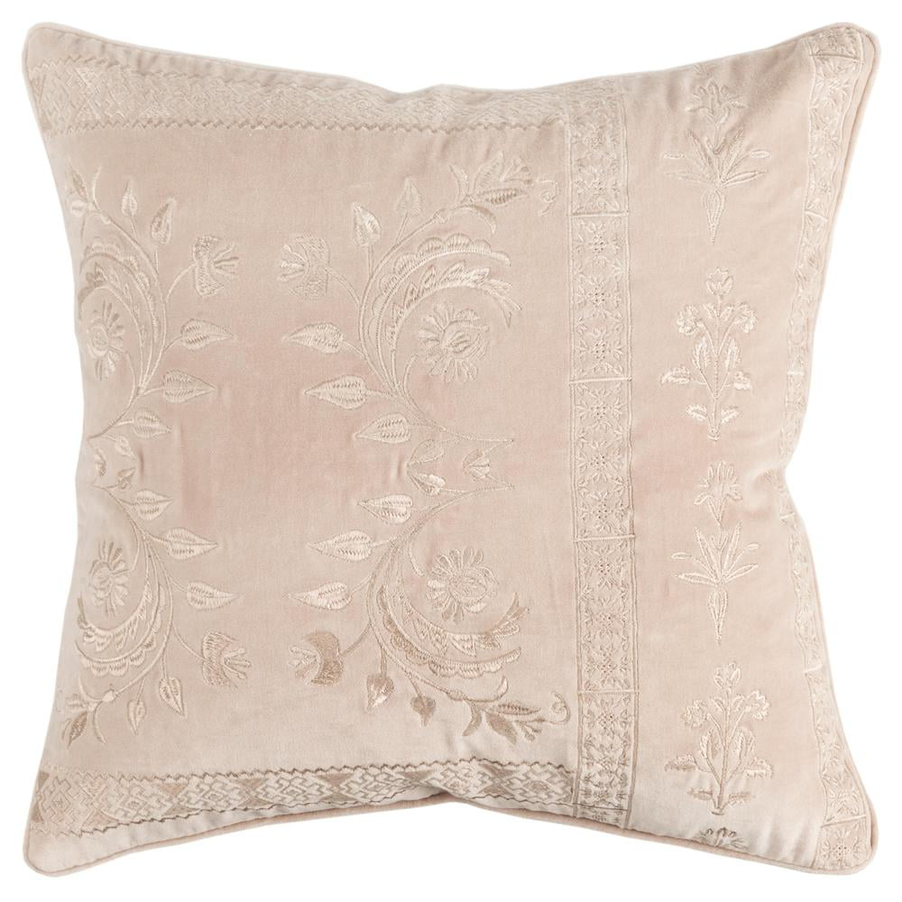 Rizzy Home 20" x 20" Cotton Velvet Pillow Cover in Blush