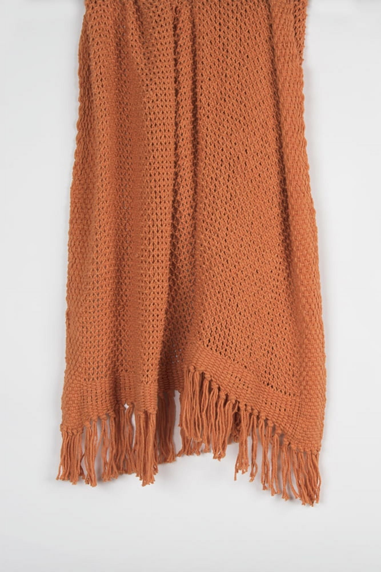Rizzy Home 50" x 60" Woven Cotton Throw in Orange