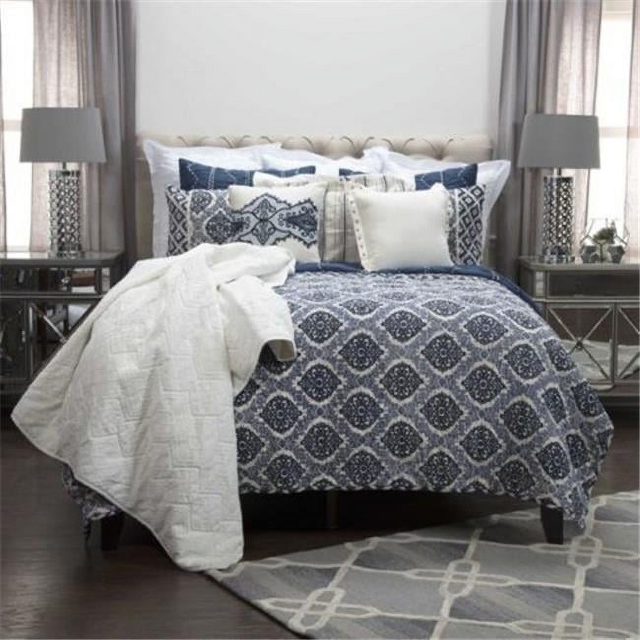 Gemma Modern & Contemporary Cotton Damask Quilt