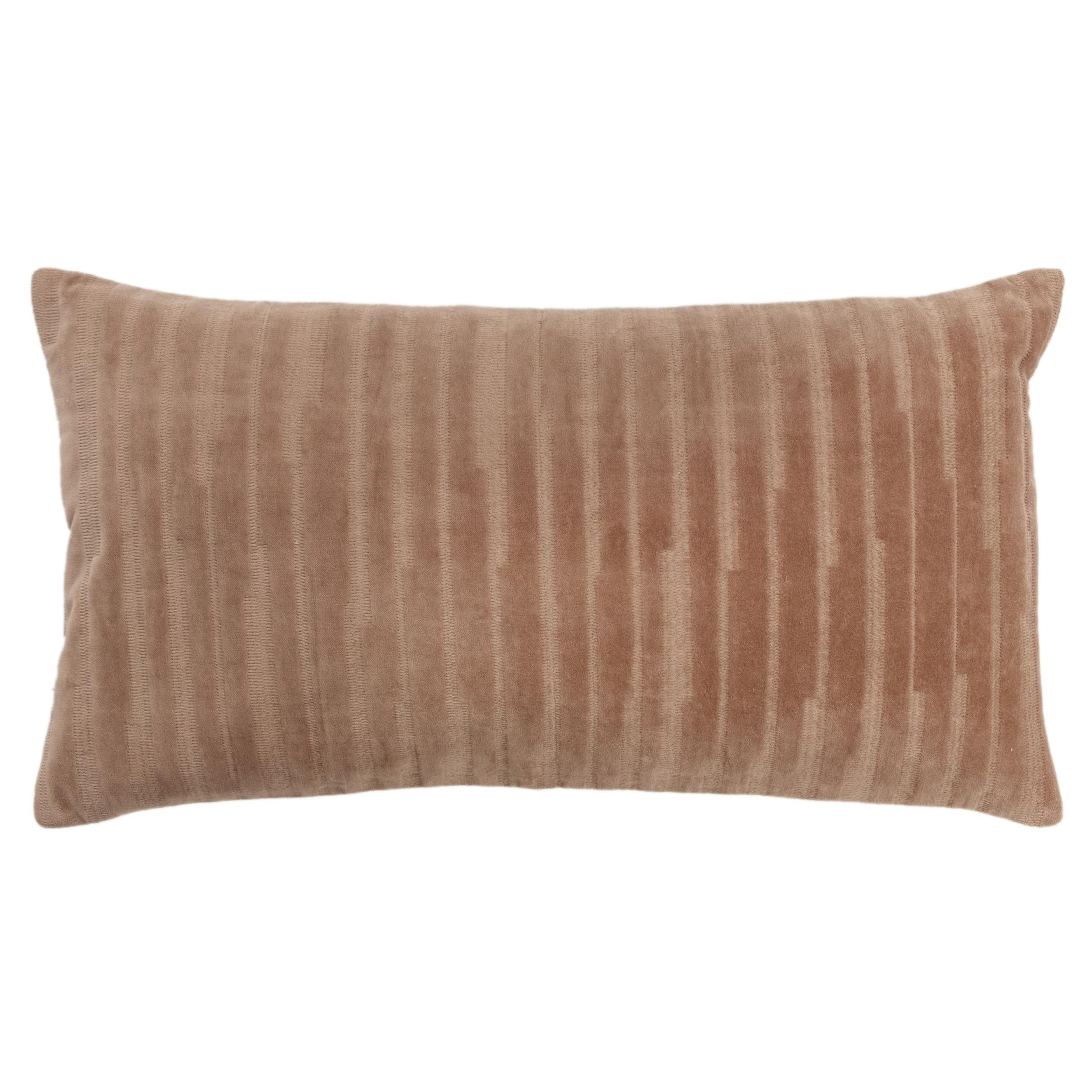Rizzy Home Cocoa 14"X26" Transitional EmbroideRed Poly Filled Throw Pillow
