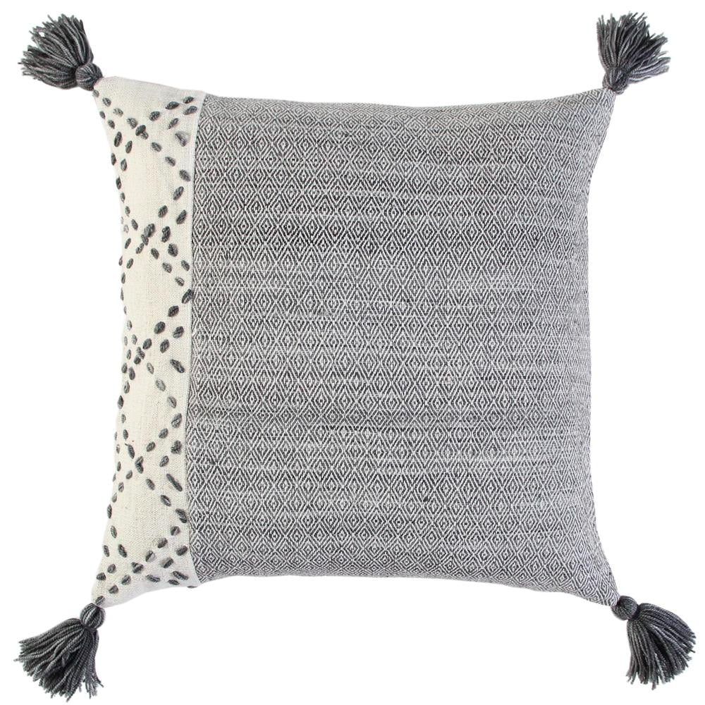 Rizzy Home Color Block 20" x 20" Poly Pet Pillow Cover Ivory/Gray