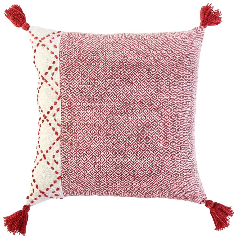 Rizzy Home Color Block 20" x 20" Poly Pet Pillow Cover Ivory/Red